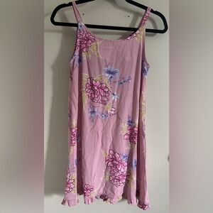Island Scent Girls Pink Floral Hawaiian Dress Size 14